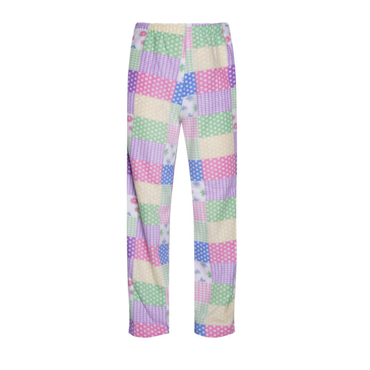 Unisex Fuzzy Warm Plaid Fleece Pajama Pants