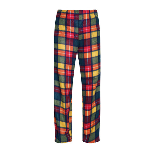 Unisex Fuzzy Warm Plaid Fleece Pajama Pants