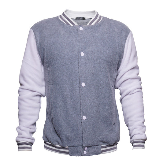 Mens Fuzzy Baseball Jacket