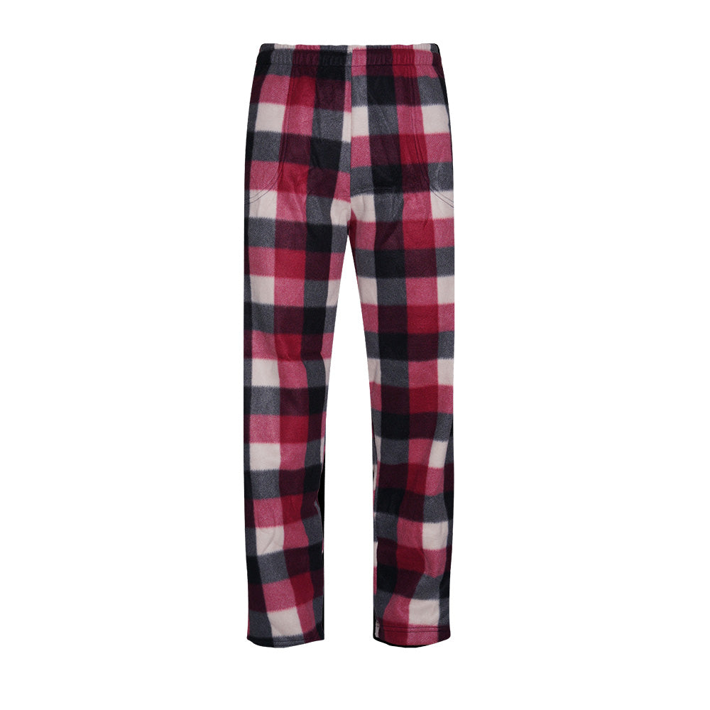 Unisex Fuzzy Warm Plaid Fleece Pajama Pants