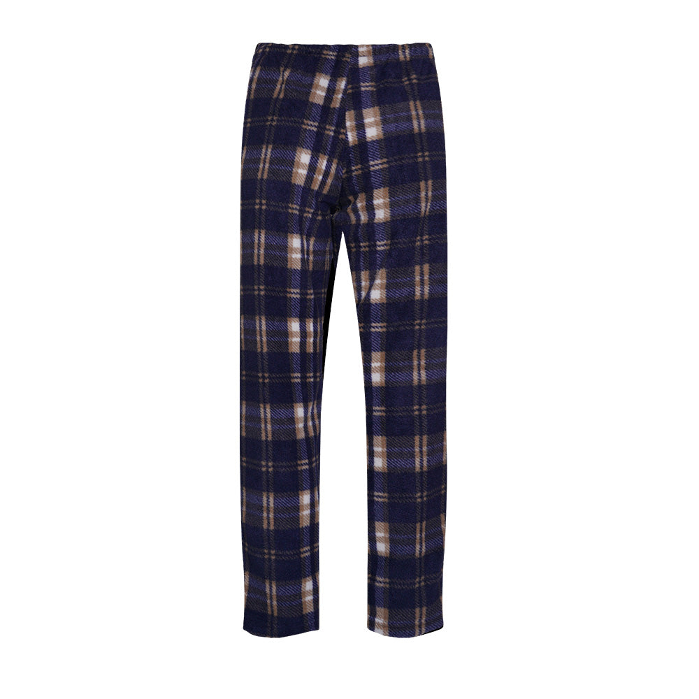 Unisex Fuzzy Warm Plaid Fleece Pajama Pants