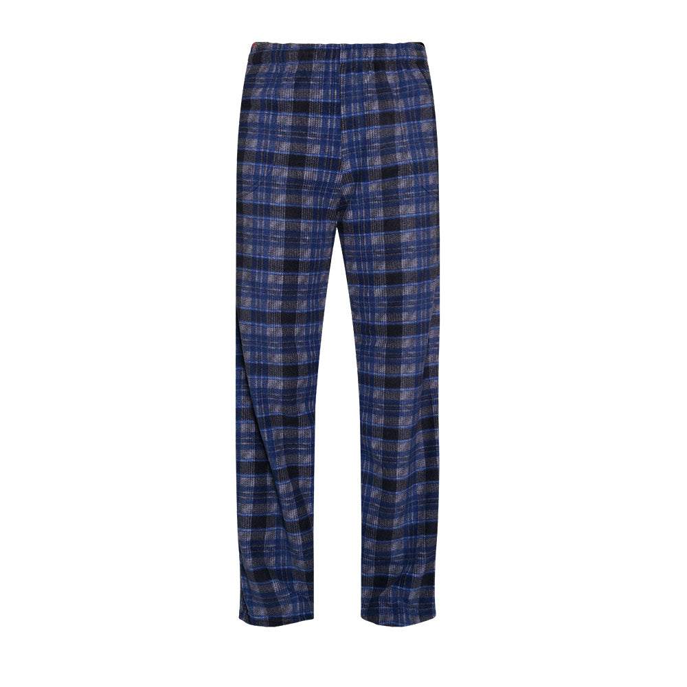 Unisex Fuzzy Warm Plaid Fleece Pajama Pants