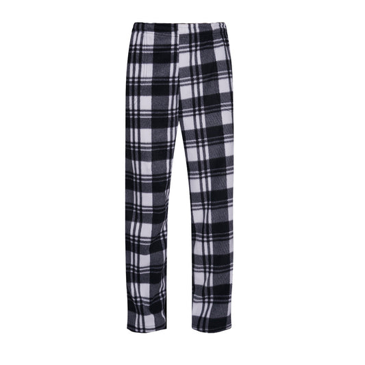 Unisex Fuzzy Warm Plaid Fleece Pajama Pants